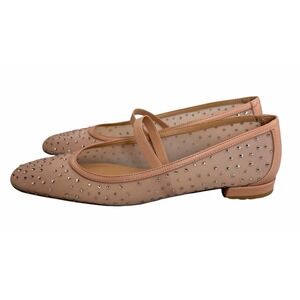 Stuart Weitzman Arabella Mesh Stud Maryjane Ballet Flats Women's Size 8.5B
